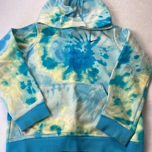 Nike Kids Tie-Dye Hoodie - Blue and Yellow Size 10/12